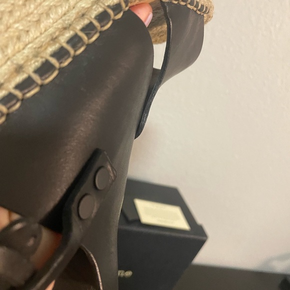 RAG & BONE Black Sayre II Espadrille Wedge Sandals Size 40 - Picture 3 of 7